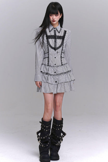 Subkultur Streifenhemdkleid 