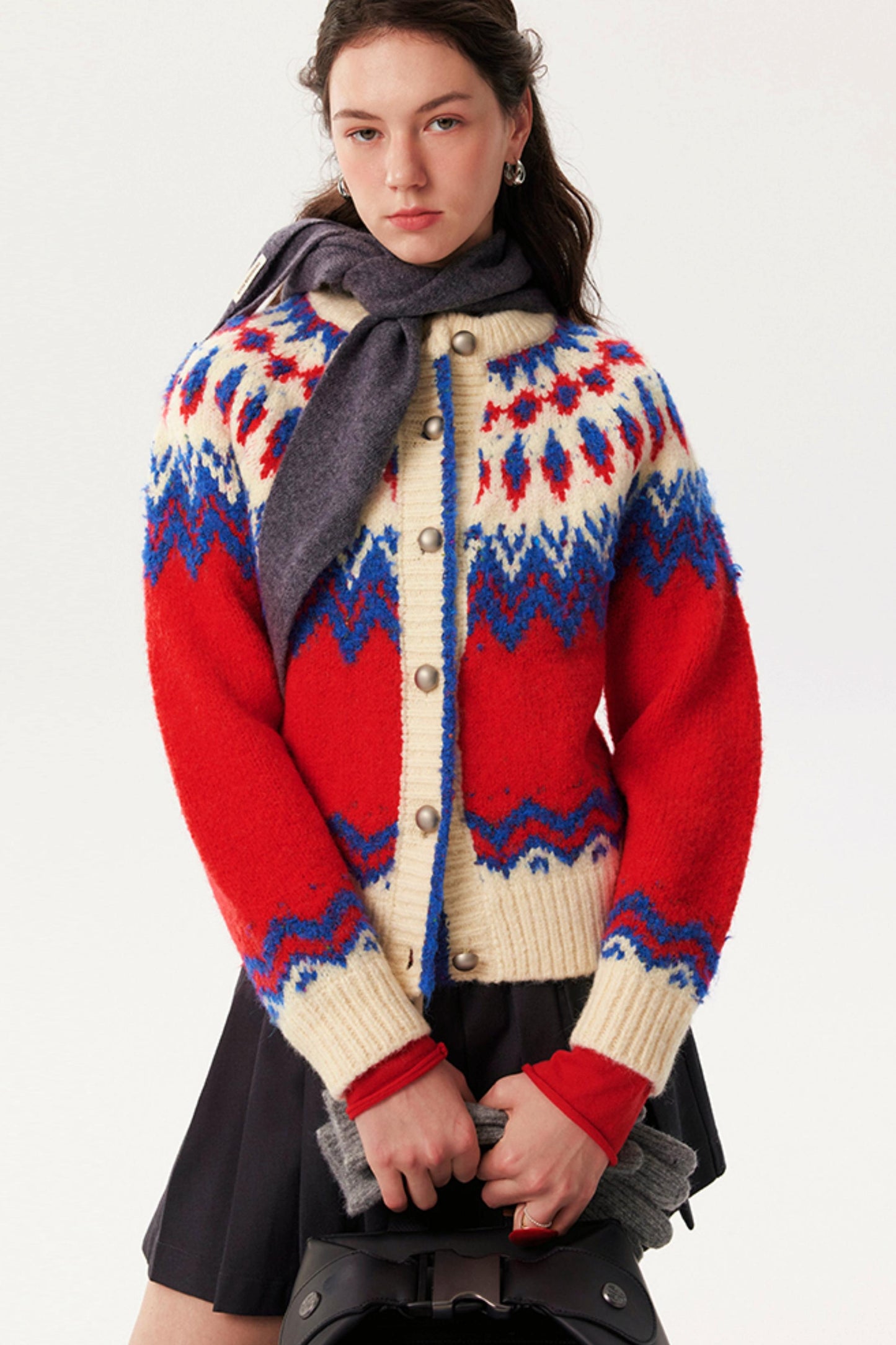 Alpaca Wool Fair Isle Jacquard Sweater