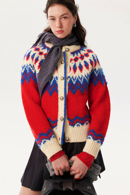 Alpaca Wool Fair Isle Jacquard Sweater