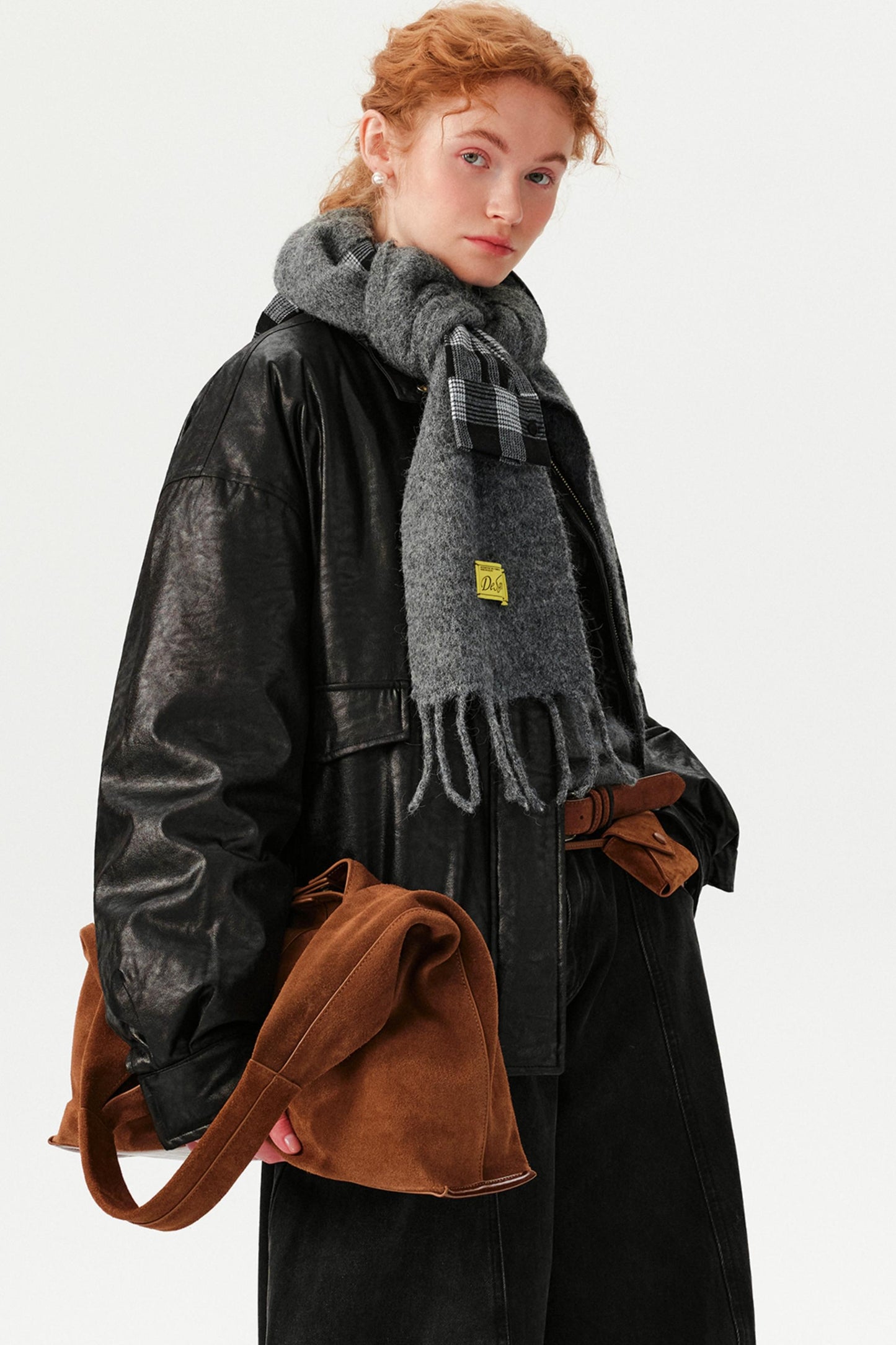 Plaid Tassel Wool Scarf