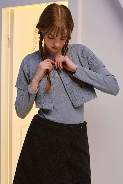 Twisted Cape Cardigan Set