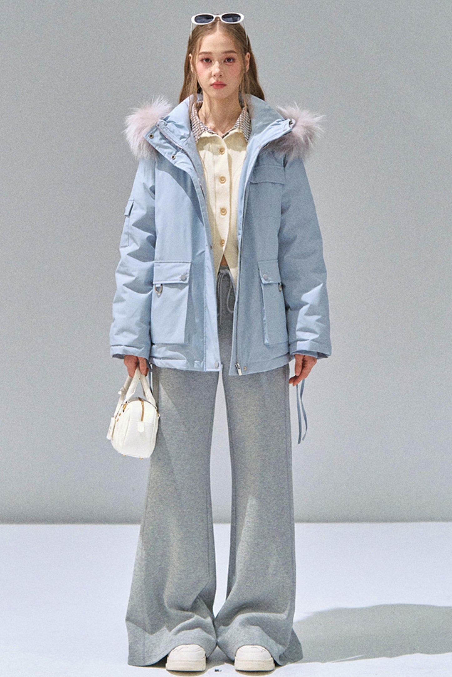 Grey Straight-Leg Sweatpants