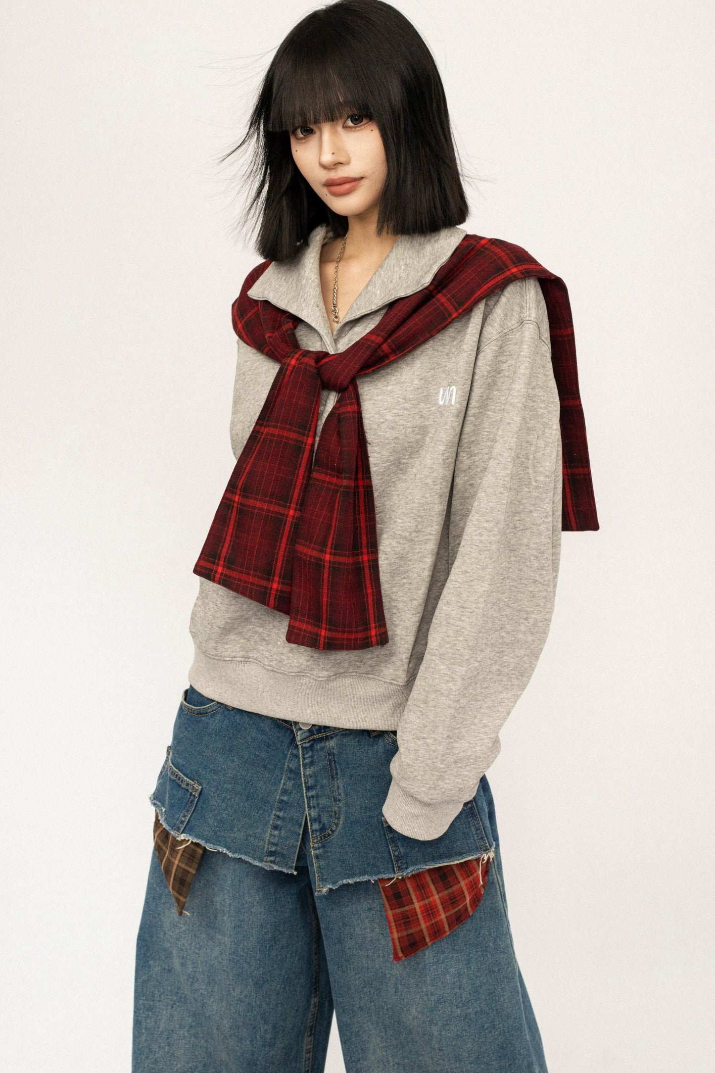 Retro Plaid Patchwork Top