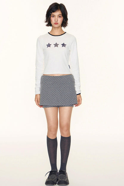 Star Contrast Long Sleeve Top