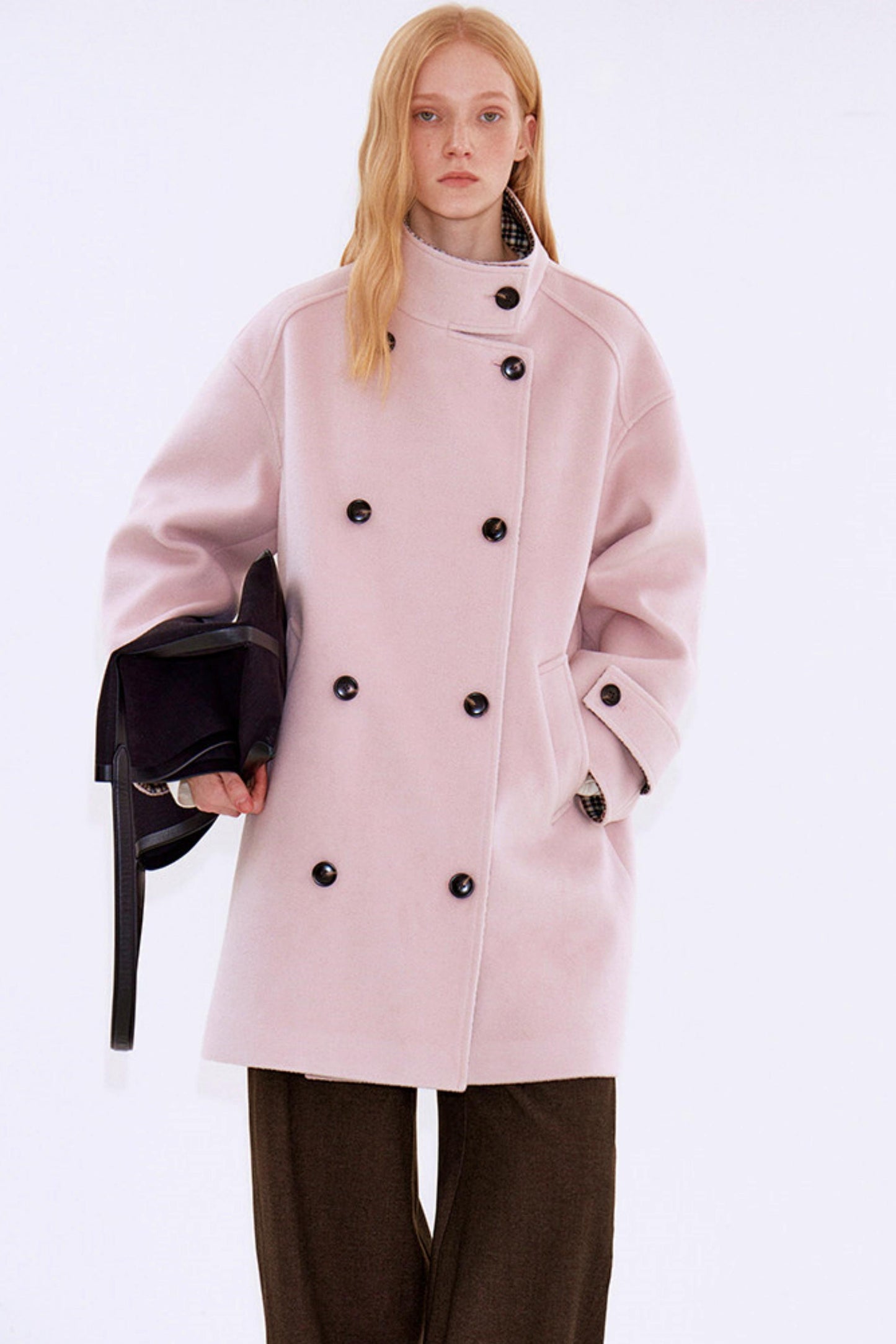 Misty Island Plaid Woolen Coat