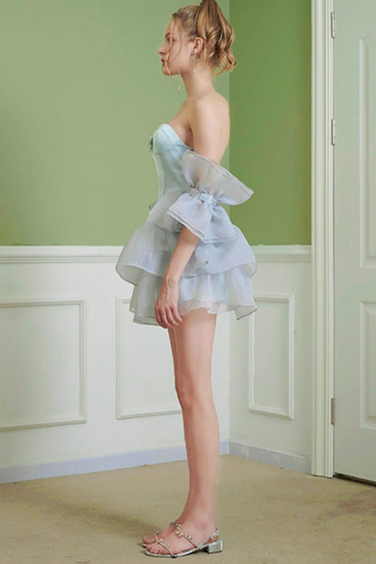 Blue Fairy Fishbone Tutu Dress