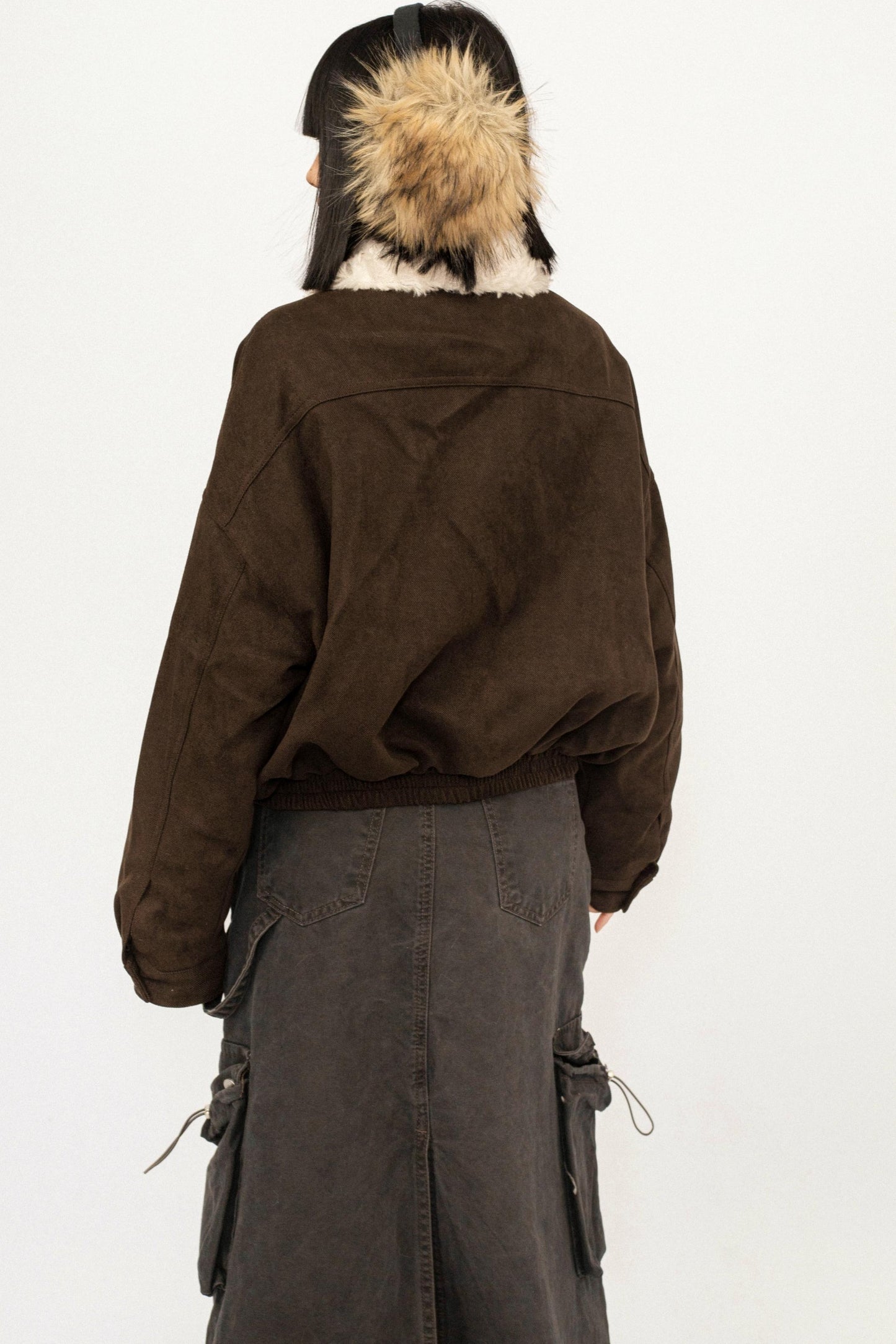 Retro Suede Wool Collar Jacket