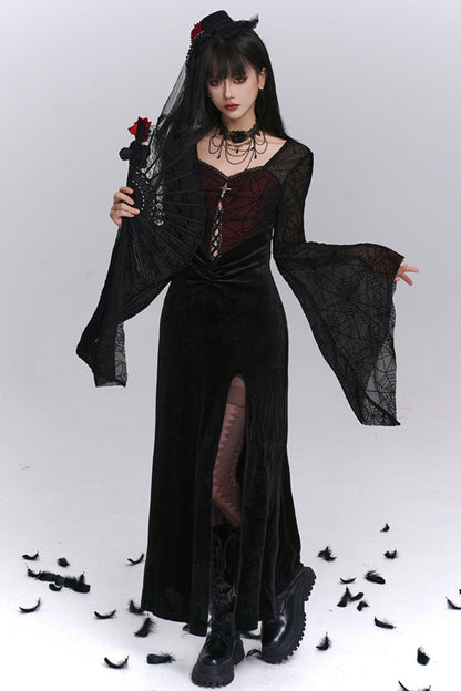 Sexy Gothic Flared Sleeve Dress