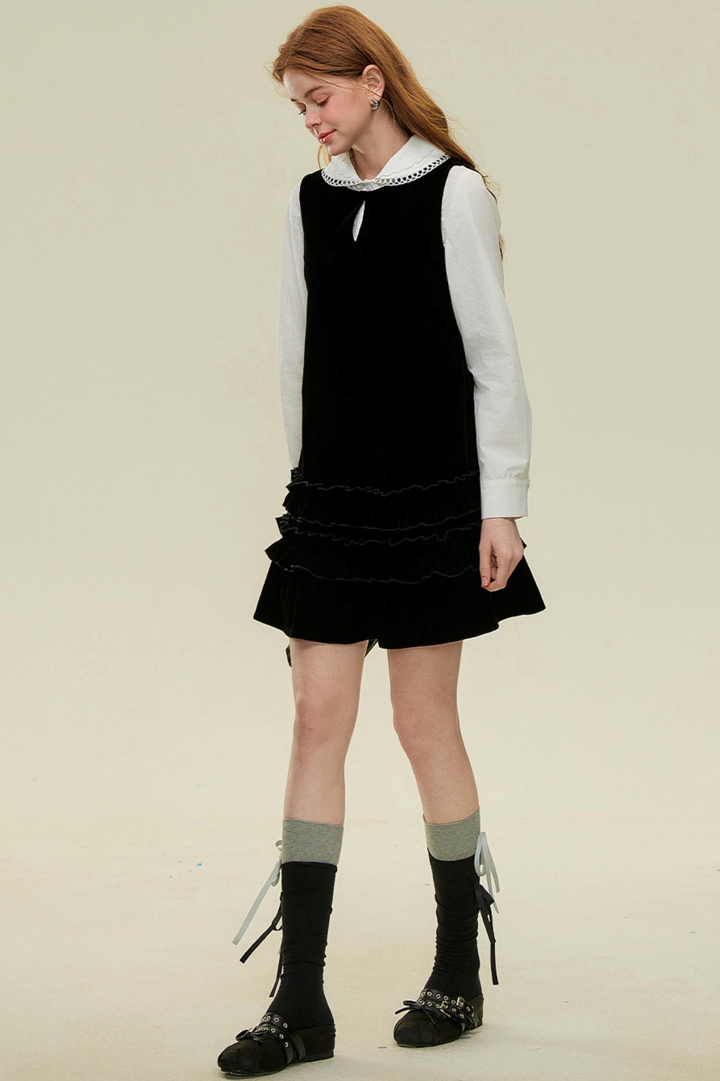 Velvet Lace A-Line Mini Dress