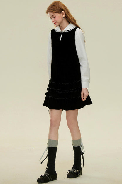 Velvet Lace A-Line Mini Dress