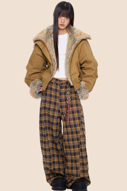 Furry Lapel Cotton Jacket