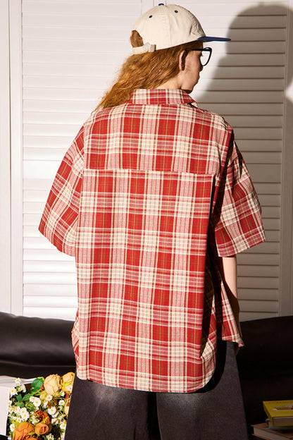 Retro Plaid Short-Sleeve Shirt