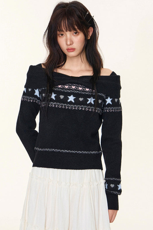 Fair Island One-Shoulder Knit Sweater