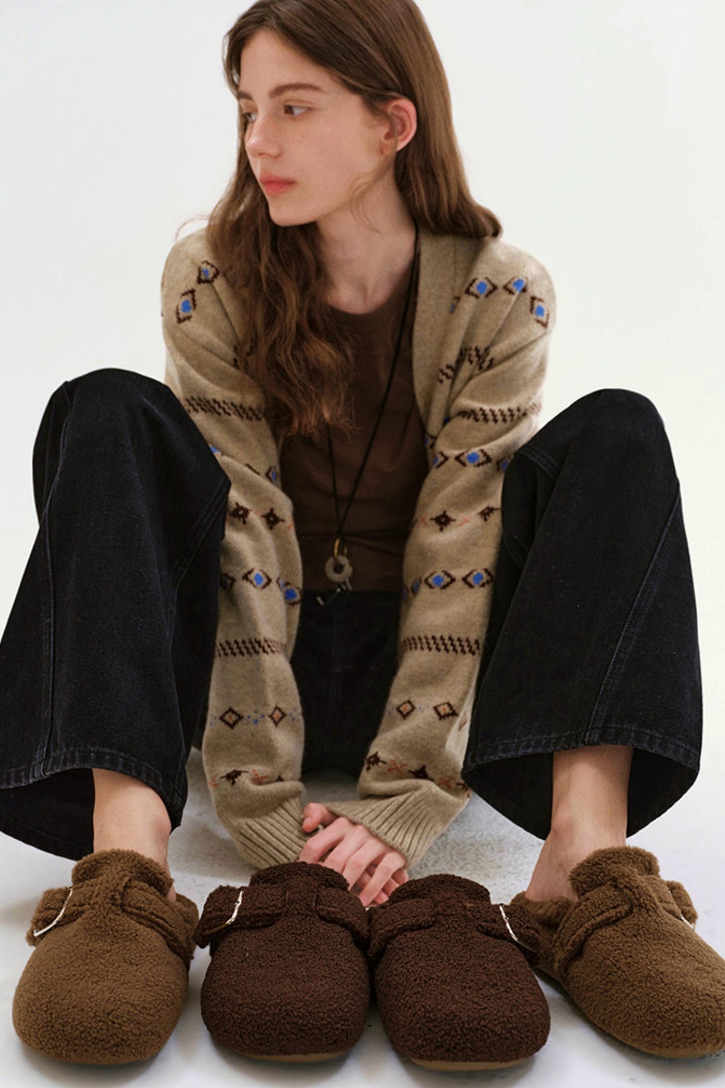 Caramel Brown Teddy Slippers