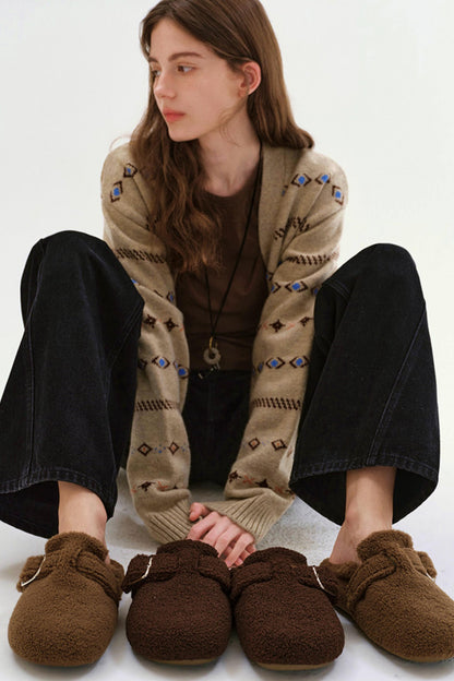 Caramel Brown Teddy Slippers