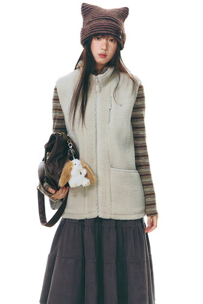 Winter Retro Stand-Up Collar Vest