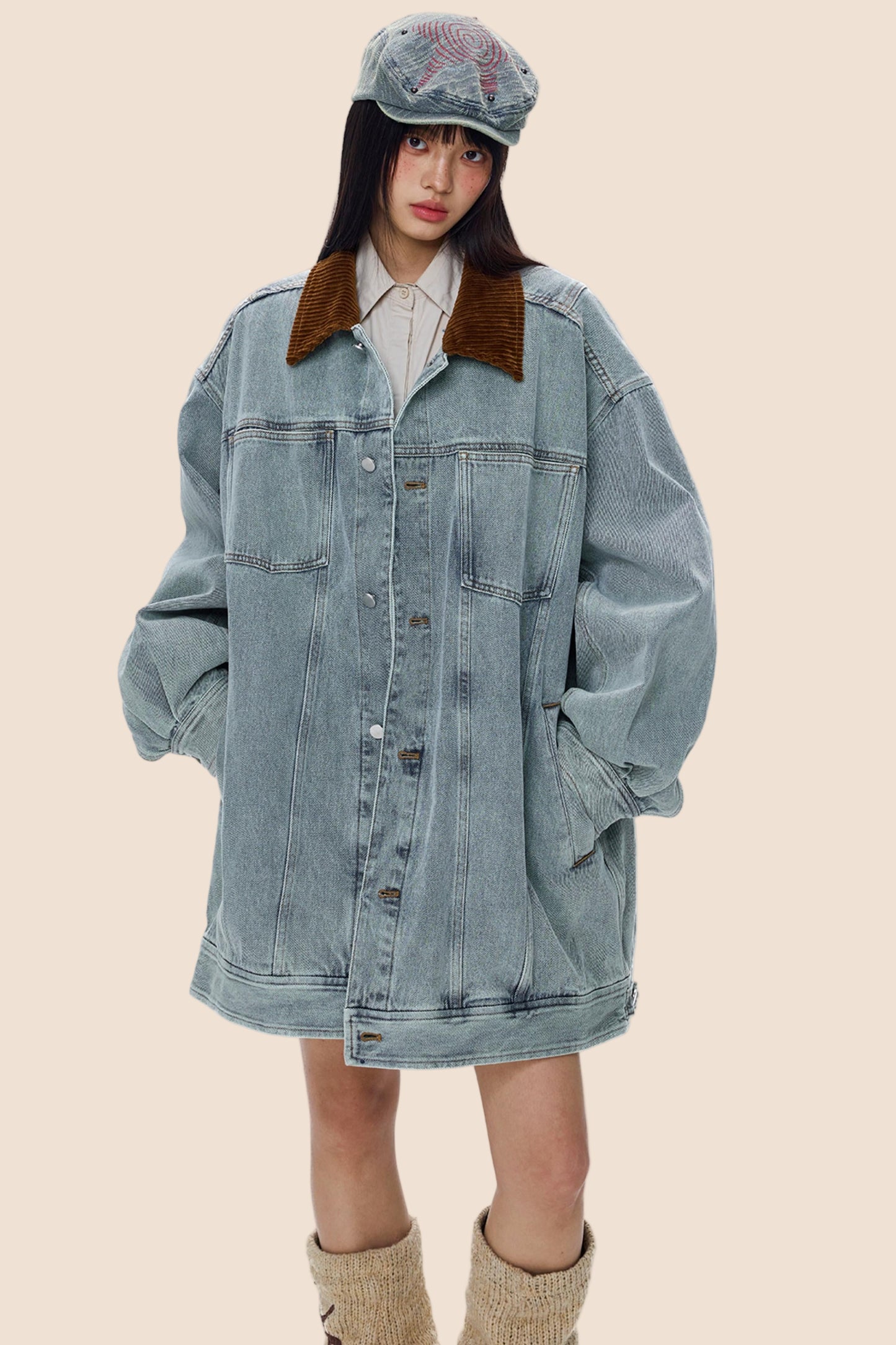Vintage Denim Cargo Jacket