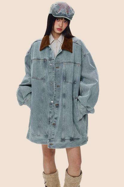 Vintage Denim Cargo Jacket