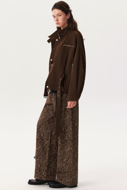 Silhouette Distressed Lace-Up Jacket