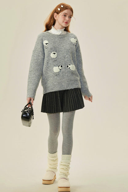 Wool Beaded Knit Sweater