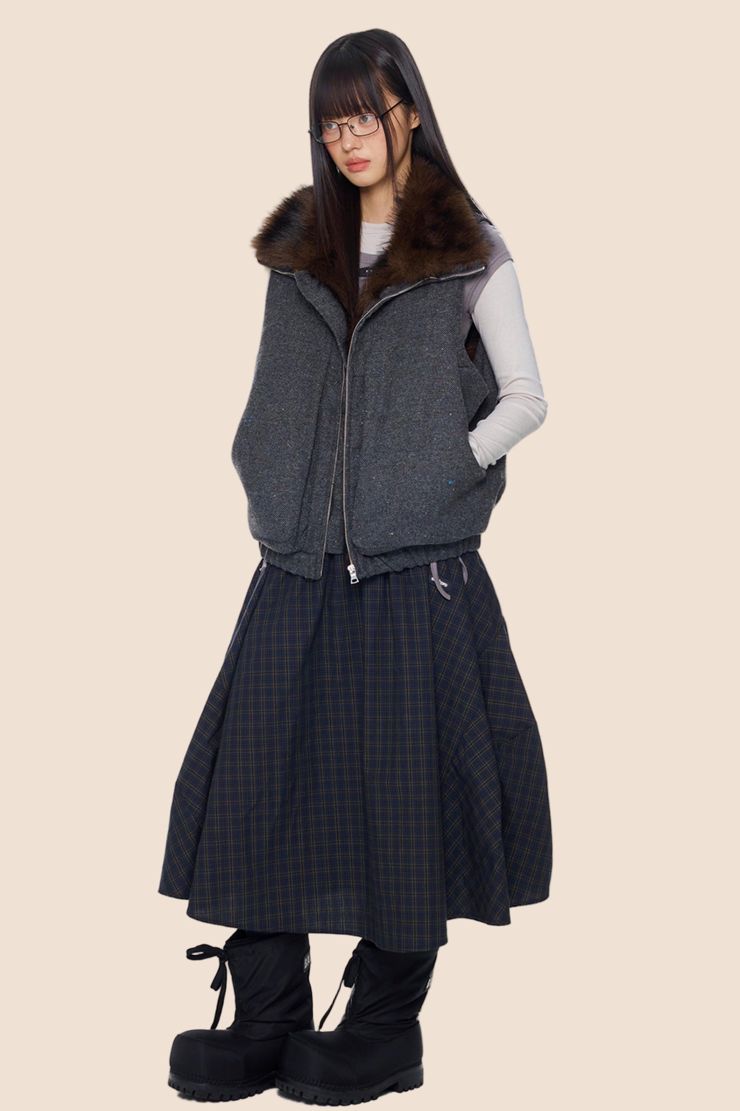 Furry Stand-Up Collar Vest