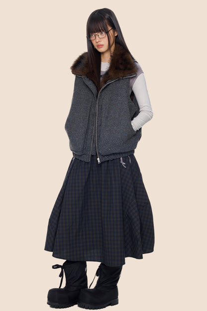 Furry Stand-Up Collar Vest