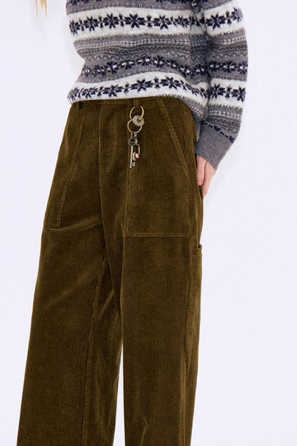 Retro Corduroy Workwear Pants
