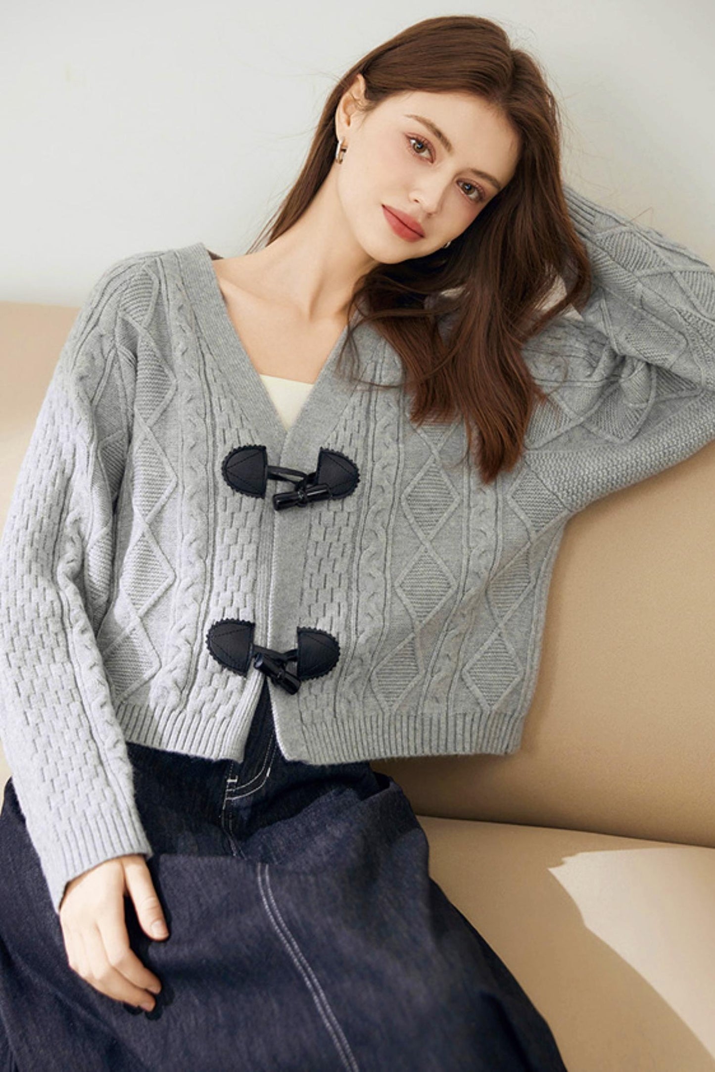 Cow Horn Buckle Cardigan