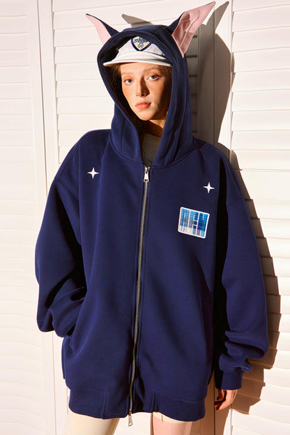 Vintage Peplum Zipper Hoodie Jacket