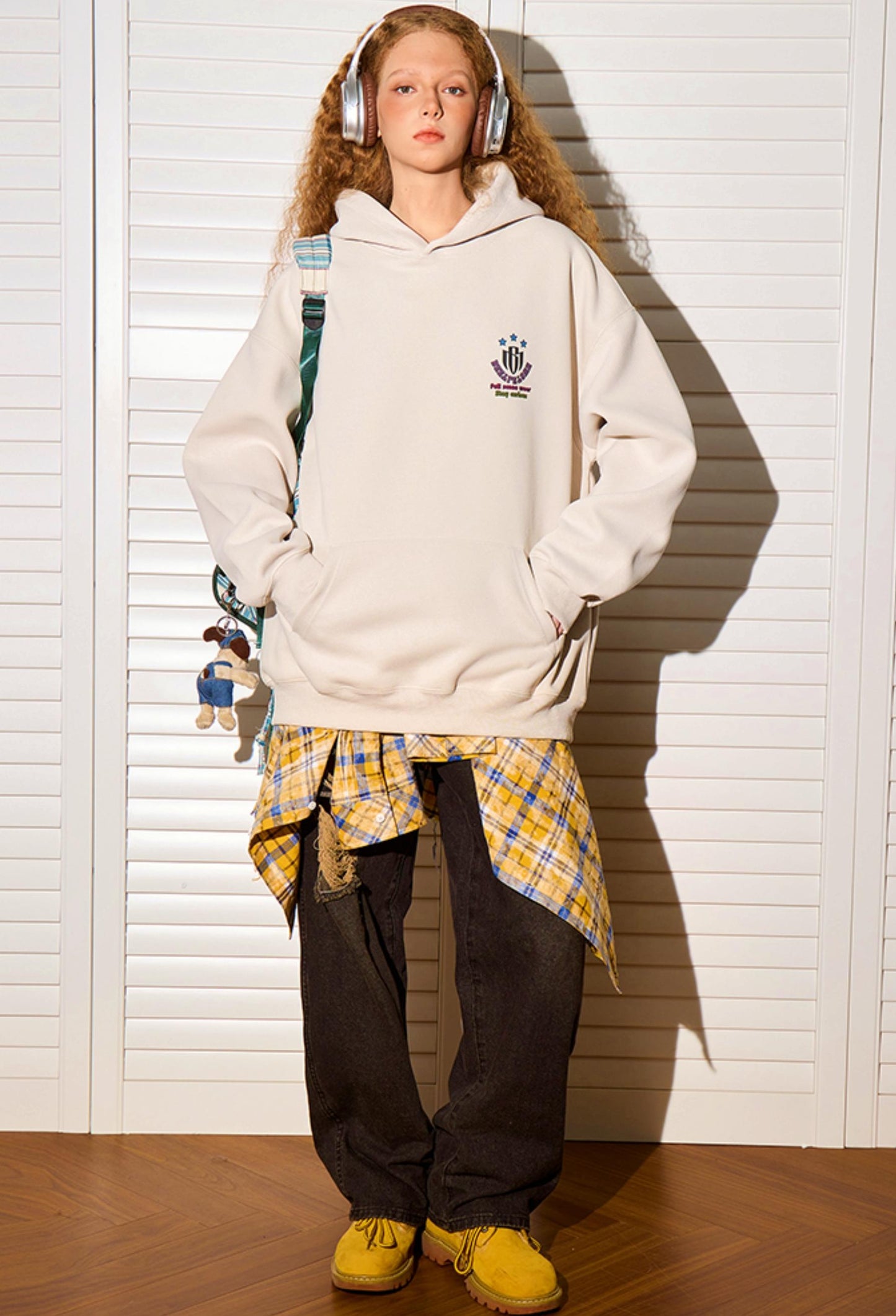 Colorful Letter-Print Hoodie
