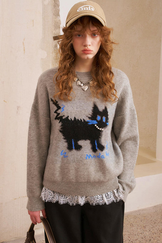 Pearl Kitten Pullover Top