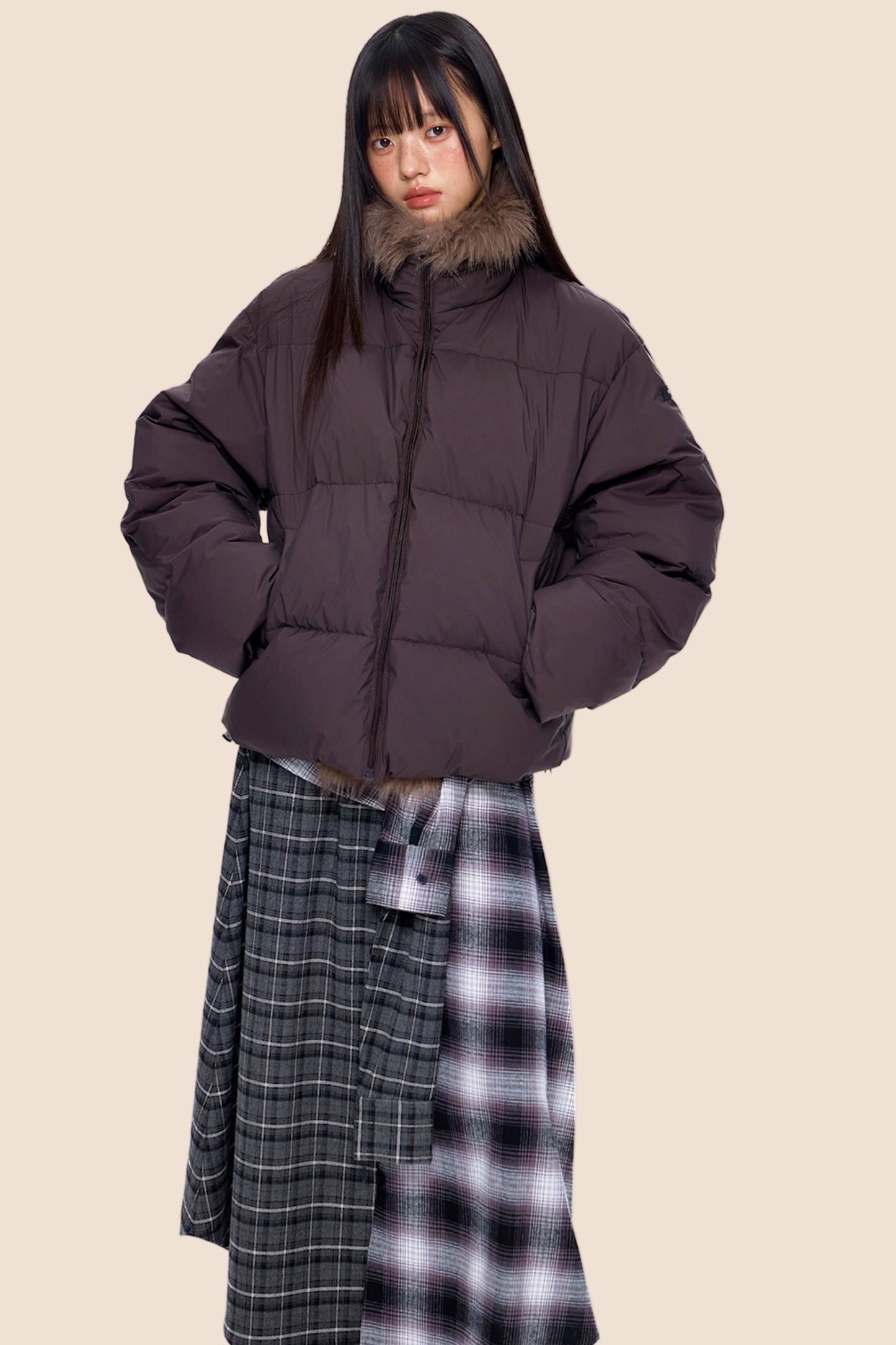 Retro Fur Collar Down Coat