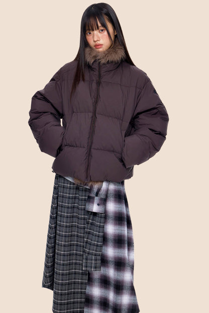 Retro Fur Collar Down Coat