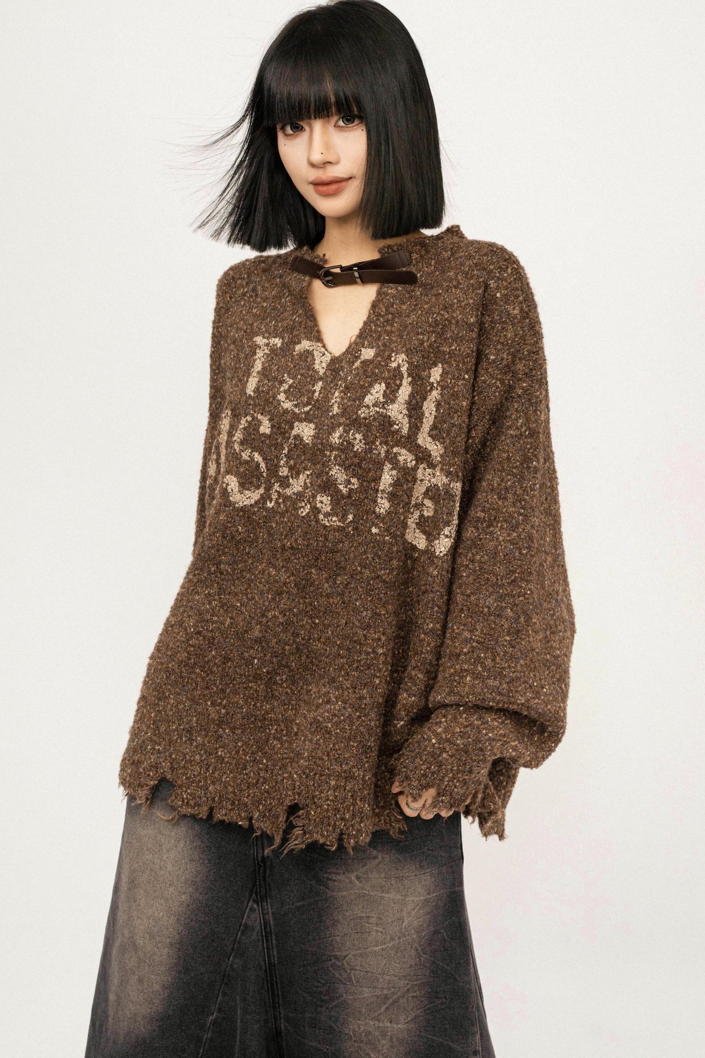 Retro Gray Knitted Sweater