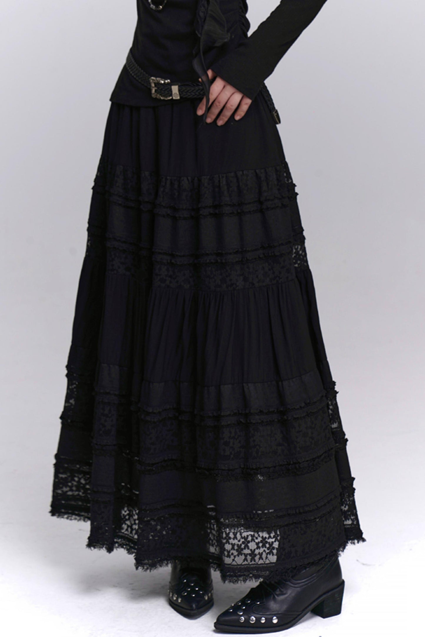 Gothic Style Lace Long Skirt