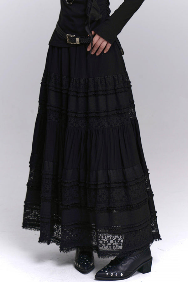 Gothic Style Lace Long Skirt