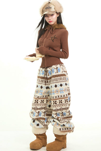 Fair Isle Lamb Wool Pants