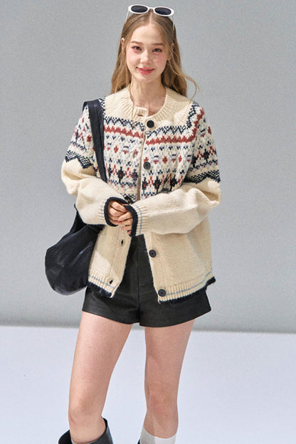 Luxury Fair Isle Sweater Jacket