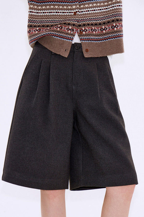 Retro Mist Gray Pleated Pants