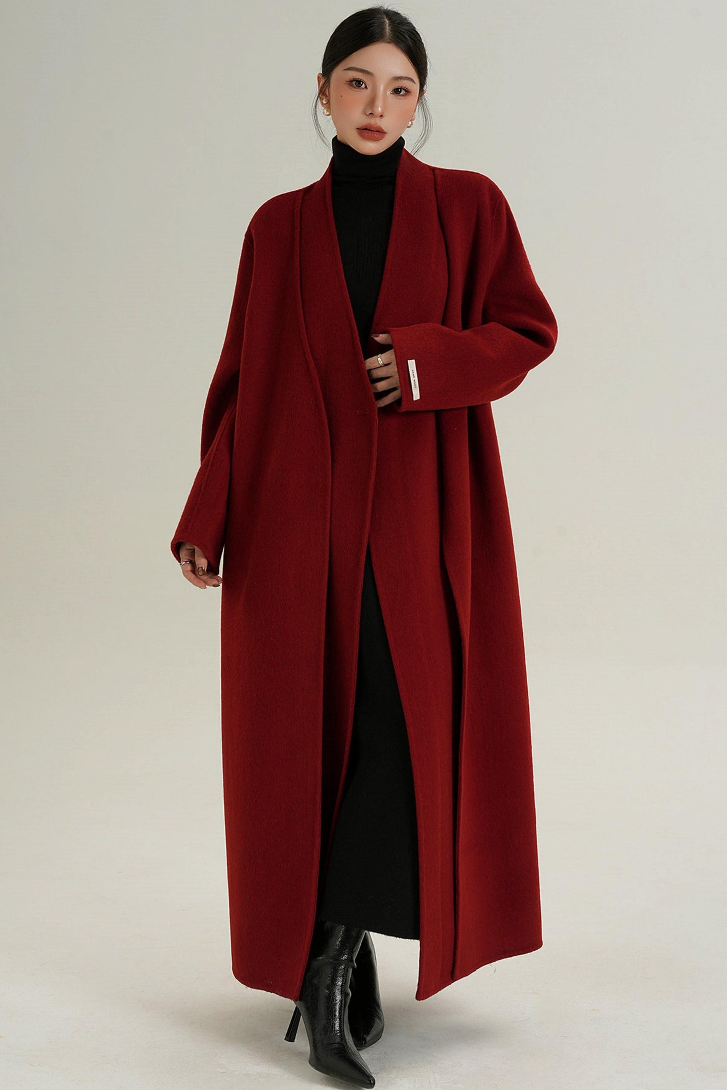 Sophisticated Red Wool Coat
