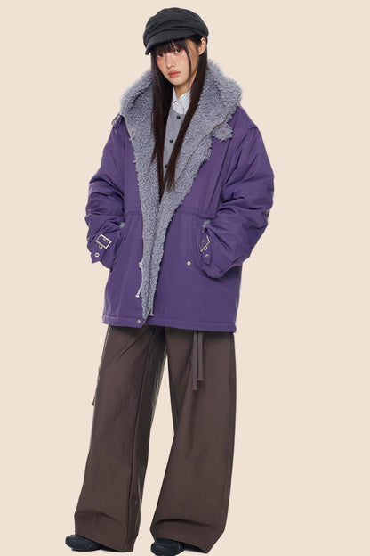 Furry Hooded Cotton Jacket