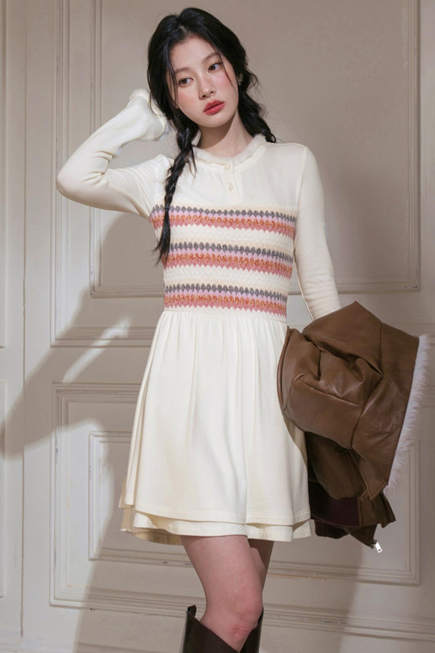Apricot Knit Dress