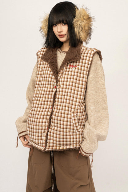 Retro Plaid Quilted Jacket