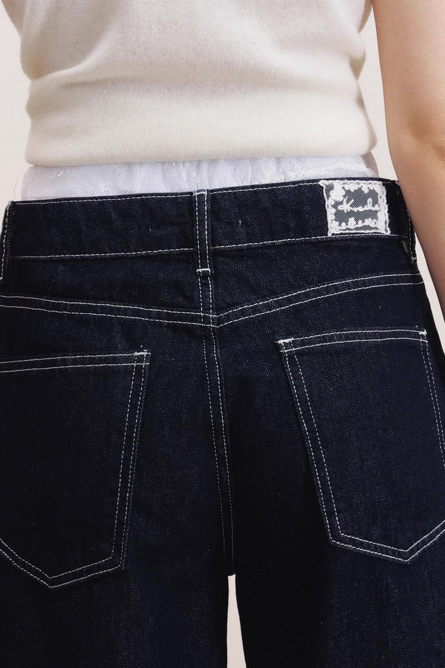 Romantic Lace Wide-Leg Jeans