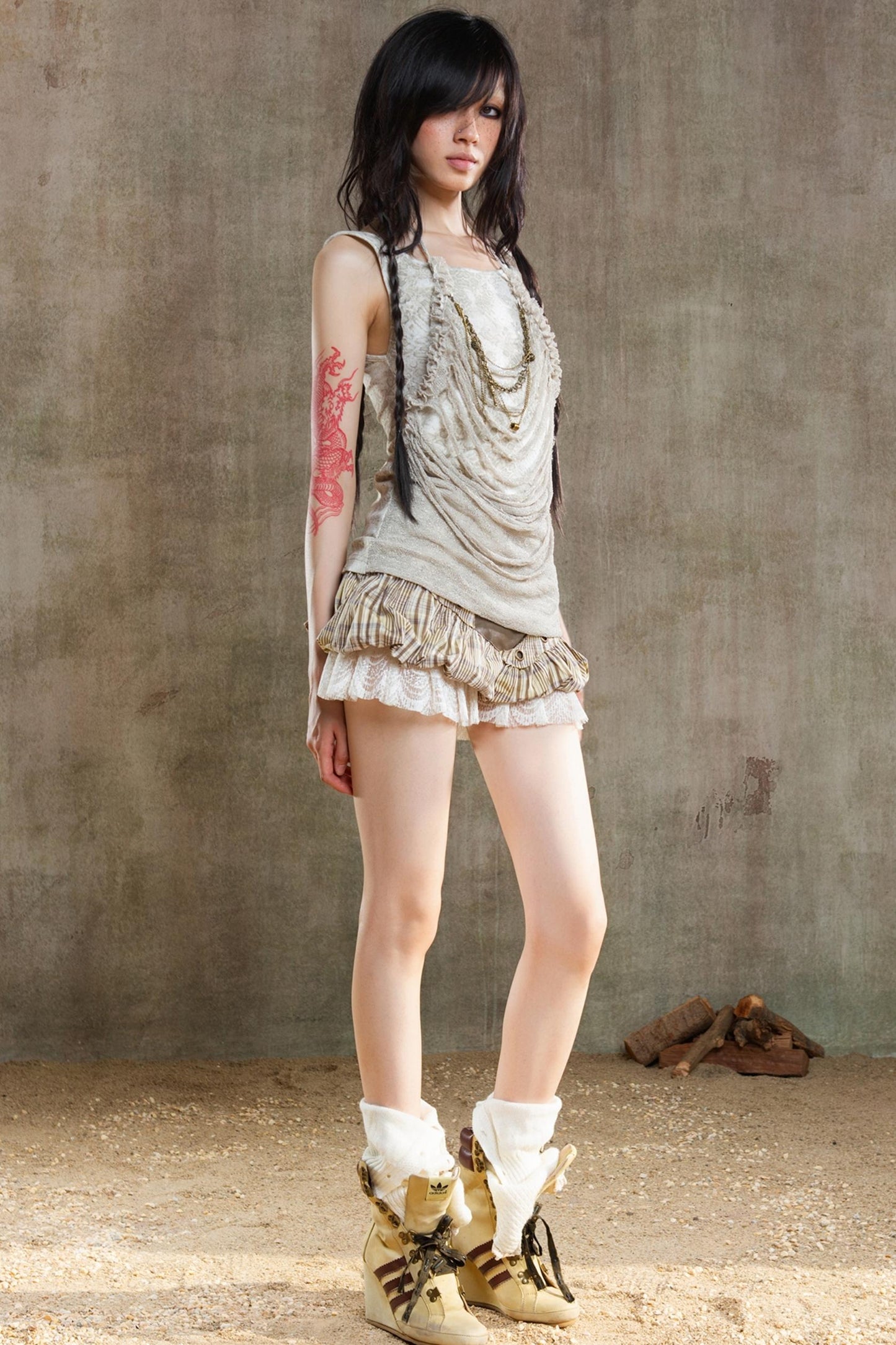 Color-Block Skort Deluxe Skirt