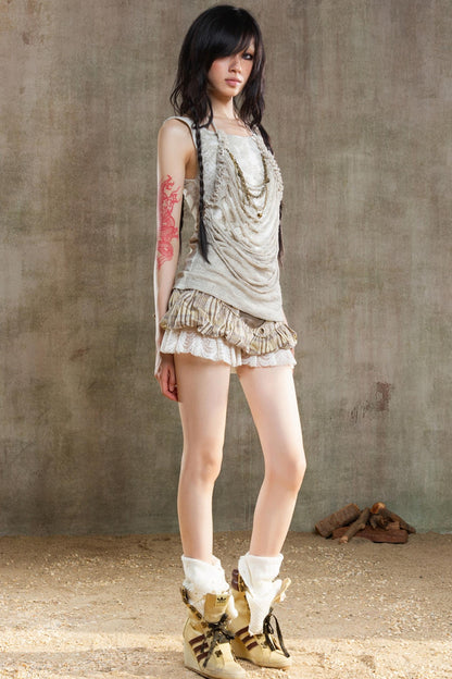 Color-Block Skort Deluxe Skirt