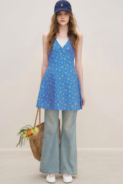 French Lace Flare Jeans