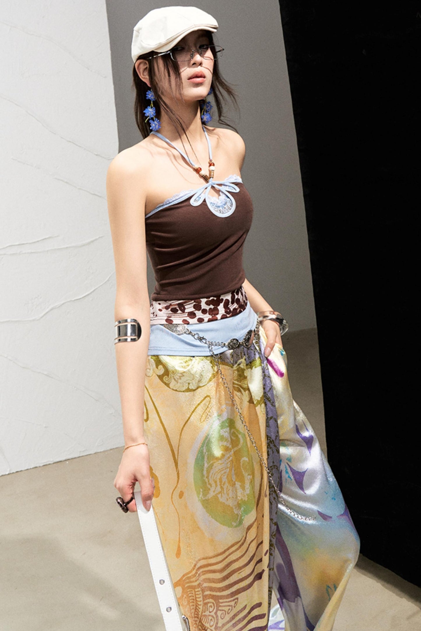 West Draped Wide-Leg Trousers