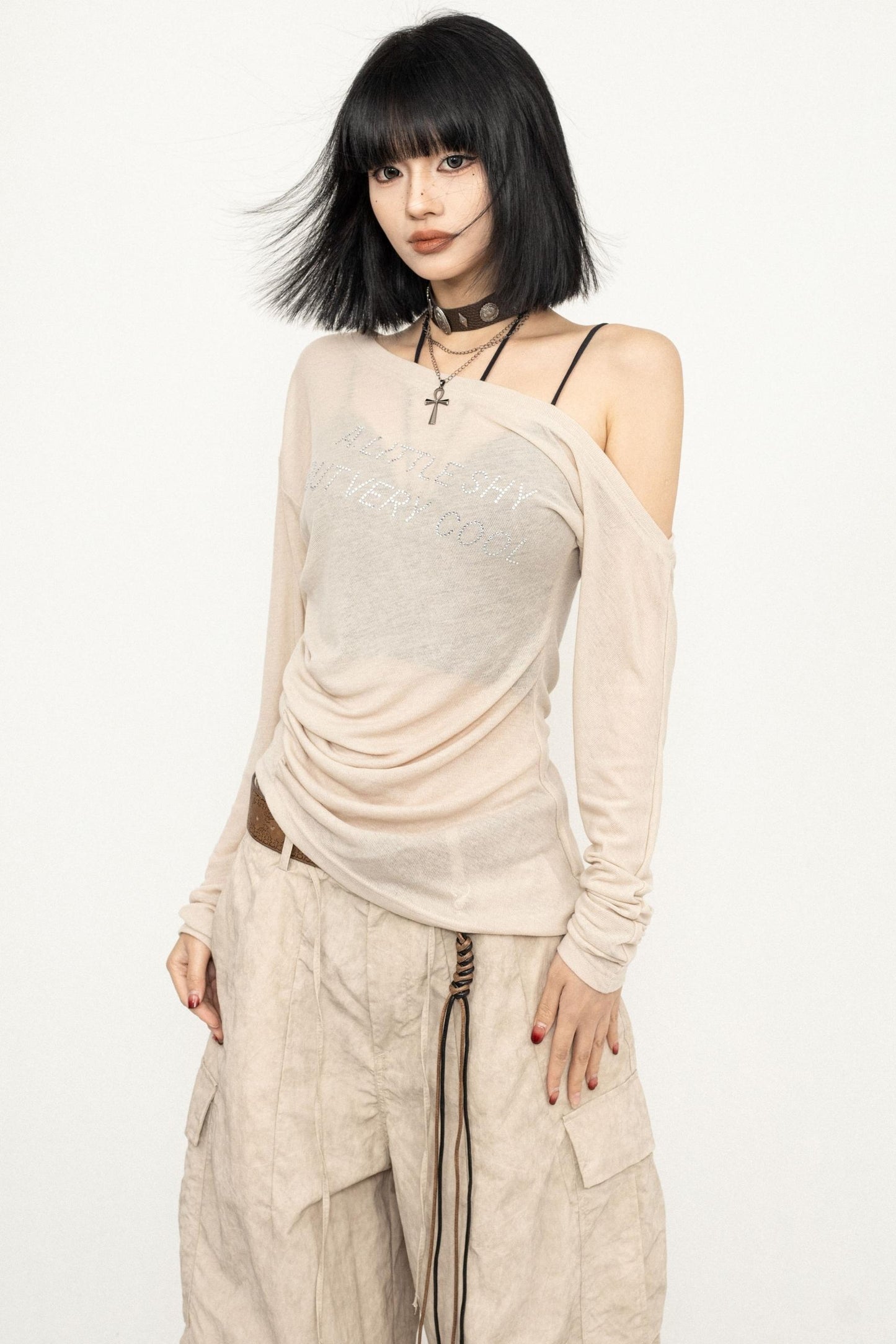 Slim Fit Black Off-Shoulder Blouse