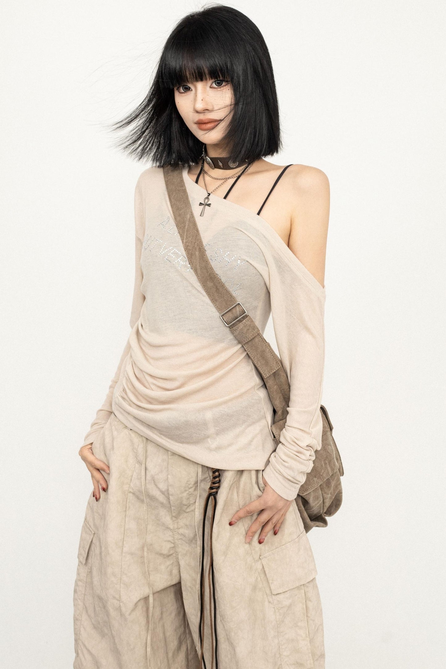 Slim Fit Black Off-Shoulder Blouse